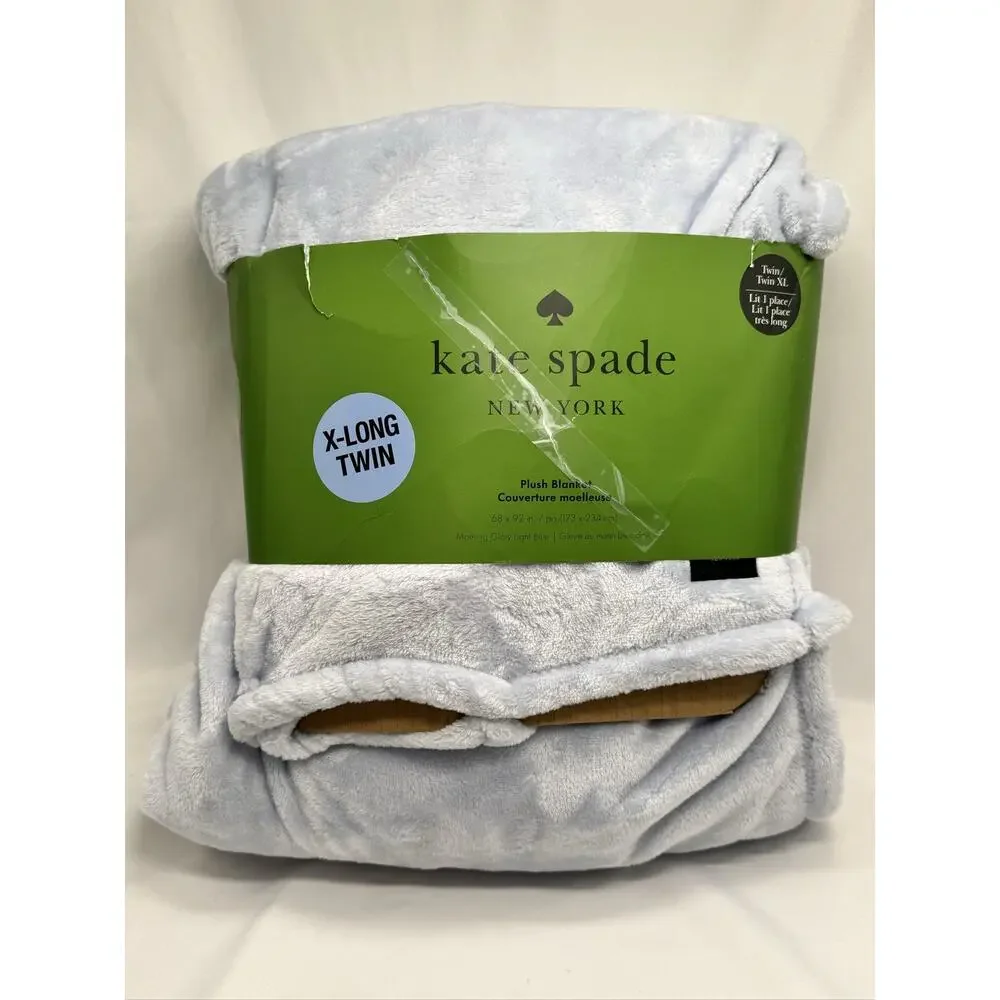 Light Blue OEKO-TEX Certified Blanket Throw Kate Spade